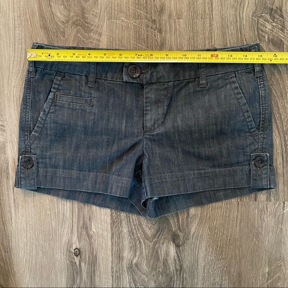 Dark denim stretch chino shorts - Picture 3 of 4